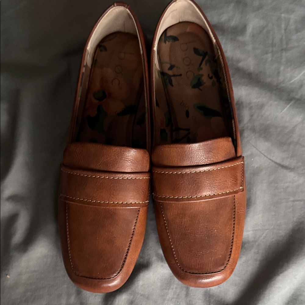 b.o.c.Tan Leather Slip-On Loafers women’s